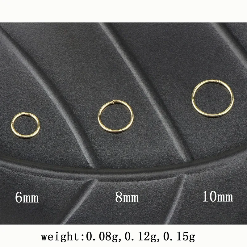 ANNEAU DE PIERCING,Rose Gold-6mm--Faux Anneau De Nez Tricolore, 2