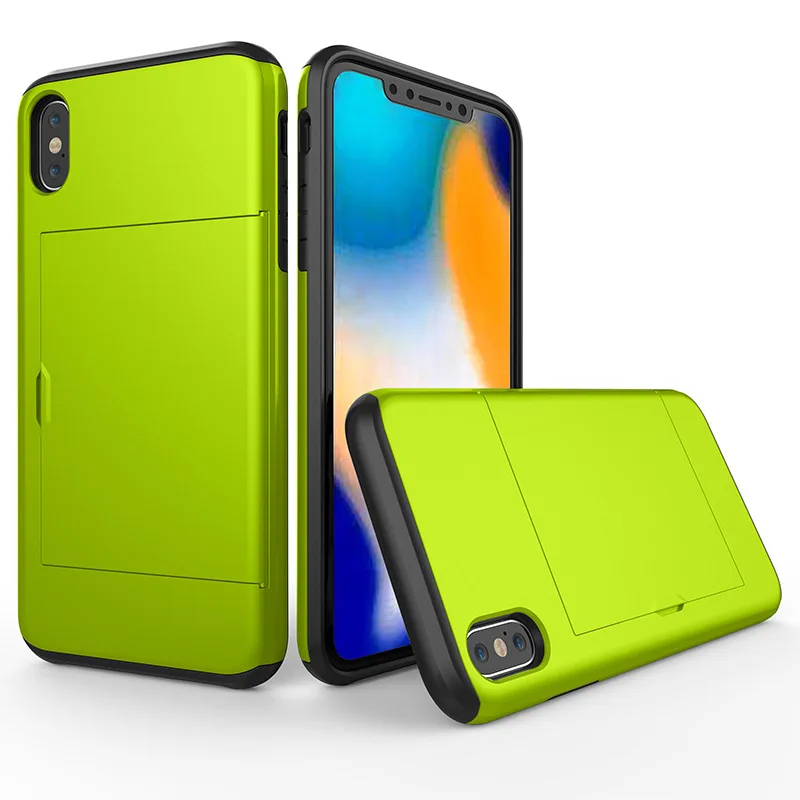 Модный Роскошный чехол для Iphone X XR Xs Max, броня, слот для карт, скользящий Кошелек, Чехол для мобильного телефона чехол для Iphone 6 7 8 Plus