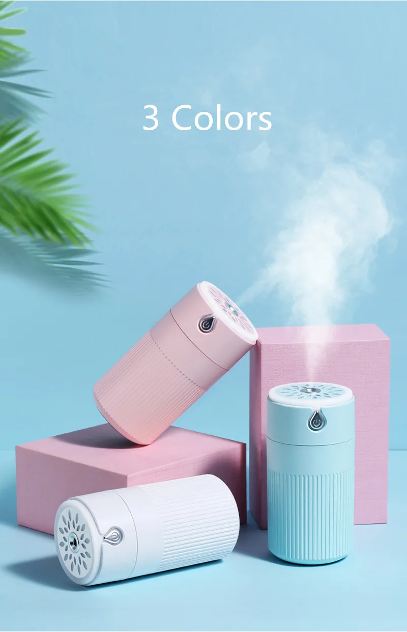 420ML Home Appliances Mini Air Humidifier USB Cool Mist Maker for Car Office Aroma Essential Oil Diffuser with Colorful LED Lamp