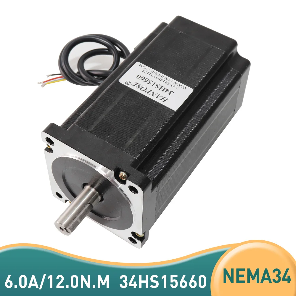 Шаговый двигатель NEMA34 34HS15660 12N.m 6.0A диаметр 86 шаговый для гравировального станка с