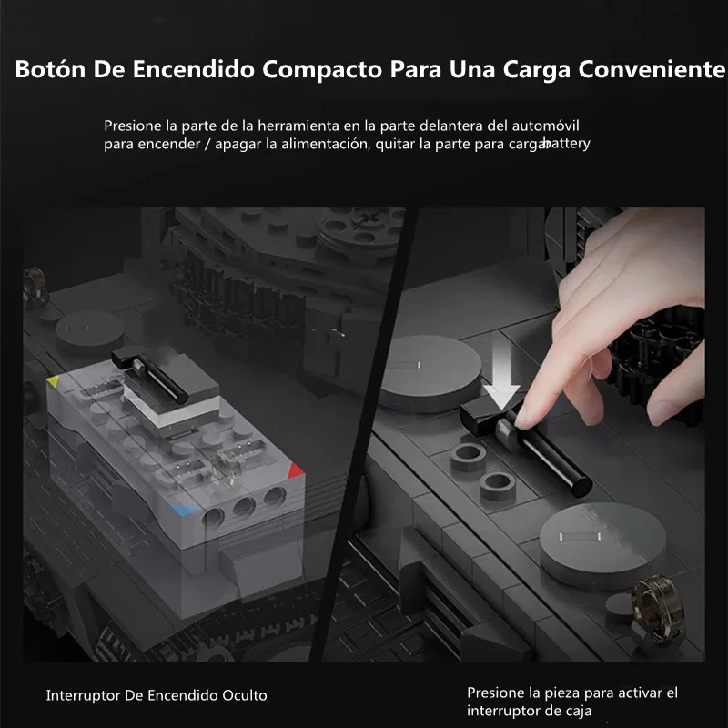 Tanque teledirigido de Montaje de bloques de rompecabezas, torreta de rotación de 360 grados, elevador de barril, Motor Dual, Control remoto integral, modelo de tanque Tiger, 1:35