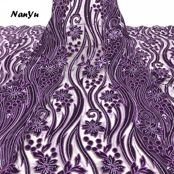 

Luxury Sequins Embroidery Textile High Quality African Sequins Velvet Laces Sewing Fabric