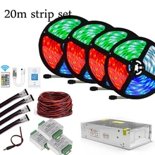 10M 20M DC 12V 5050 WIFI RGB/RGBW/lista LED RGBWW współpracuje z Alexa Google strona główna przełącznik przełącznik smartfona elastan