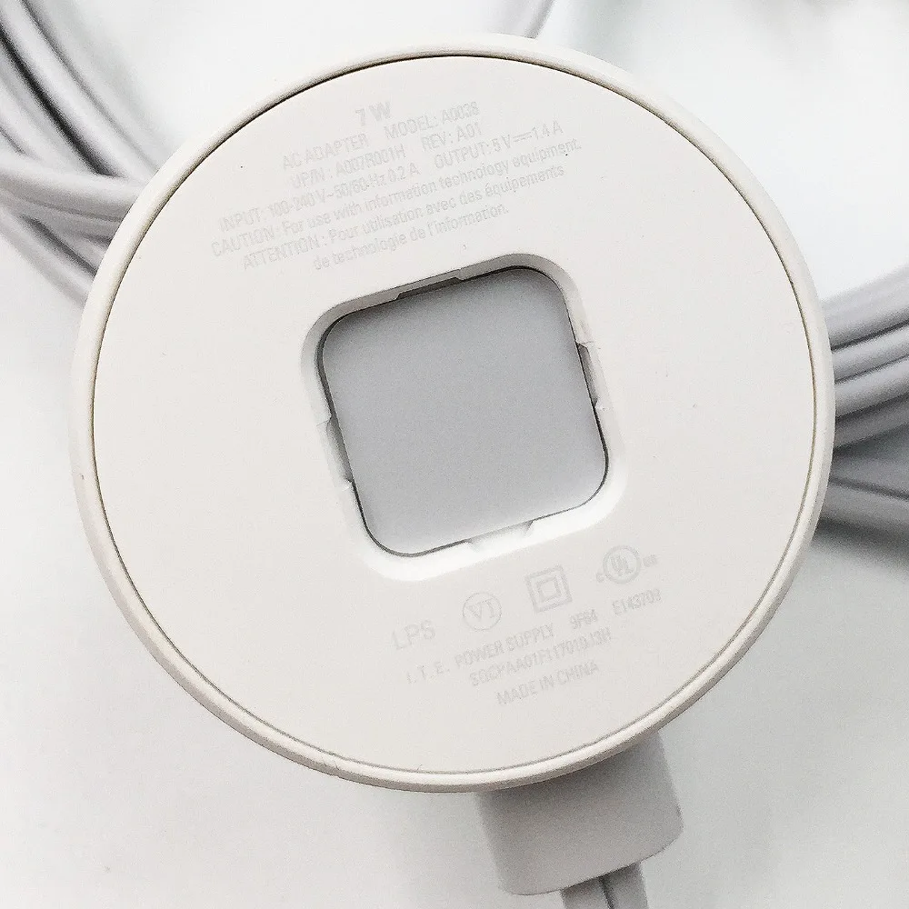 Используется Подлинная 4 М AC адаптер питания кабель A0038 7 Вт 5 В 1.4A USB зарядное устройство для Google Nest камеры