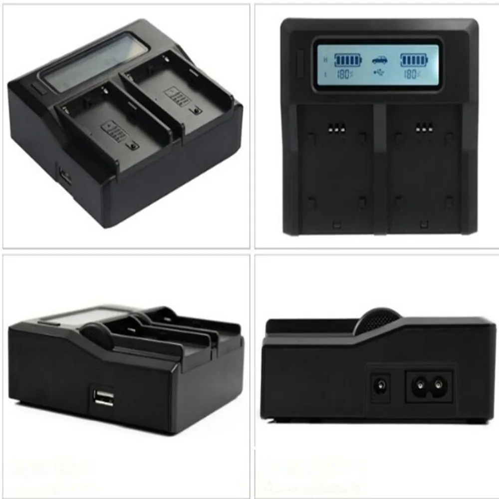 Двухканальное зарядное устройство для lcd дисплея Камера Батарея LCD Dual Charger AU для sony NP-F750 видеокамера батареи