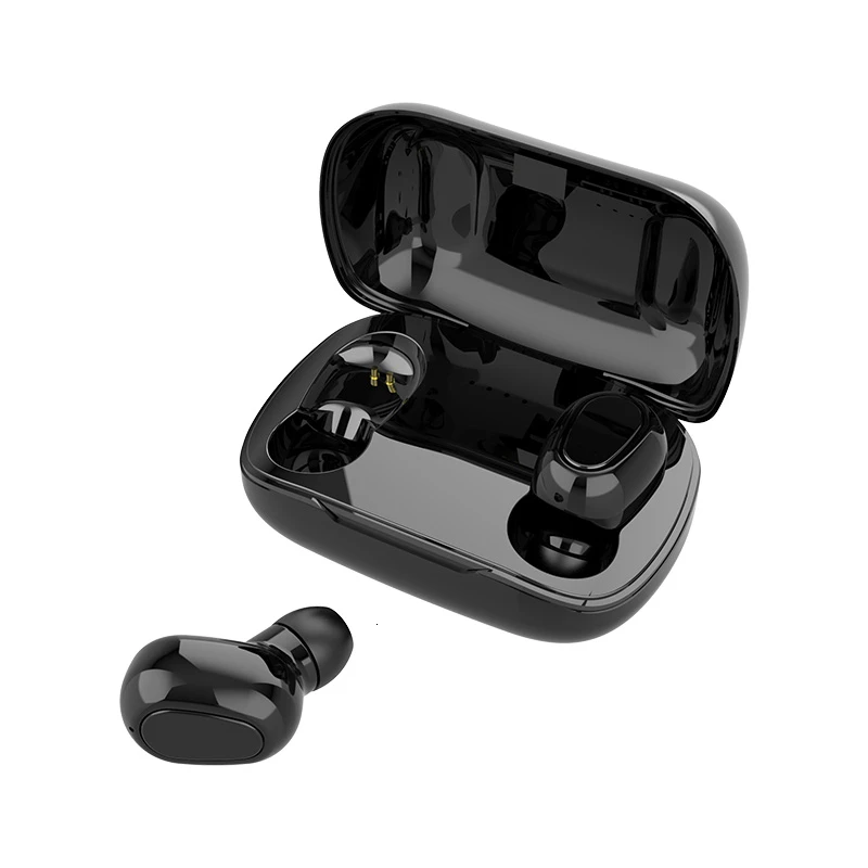 TWS Bluetooth 5,0 наушники Бас-гарнитура с микрофоном настоящие беспроводные мини-наушники для мобильного телефона для huawei Xiaomi Airdots iPhone - Цвет: Черный