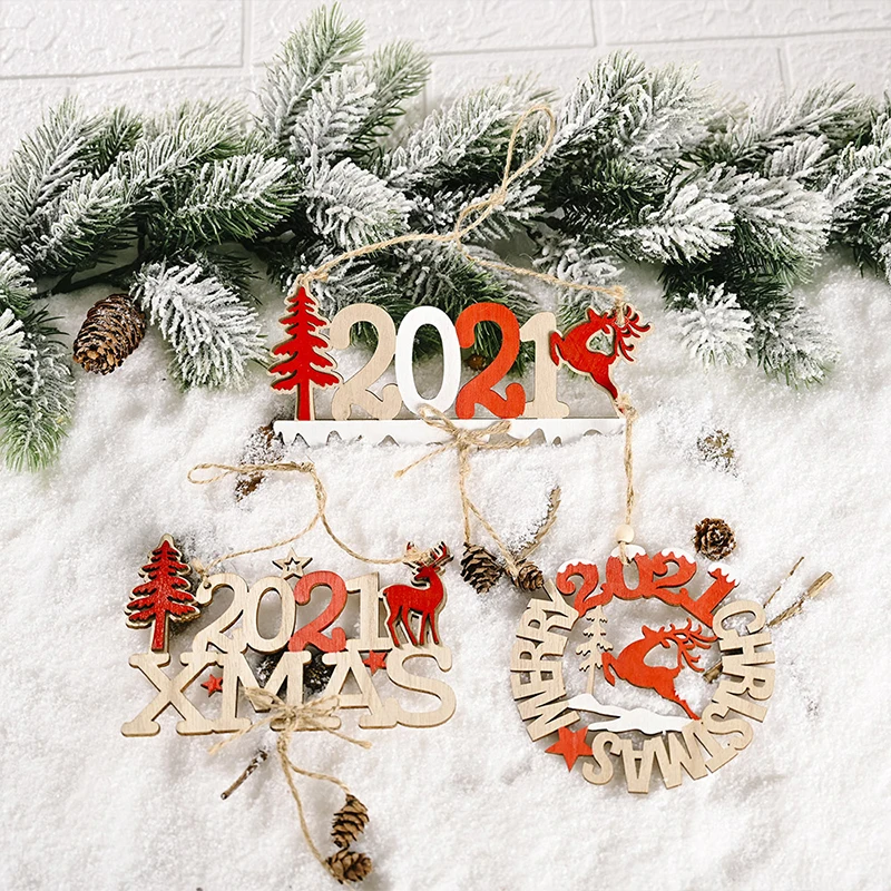 New Year Decor/2021 Letter Card Wooden Pendant/Home Decor/Christmas Tree Decorations/Christmas Tree Accessories Pendant New Year Decor/2021 Letter Card Wooden Pendant/Home Decor/Christmas Tree Decorations/Christmas Tree Accessories Pendant