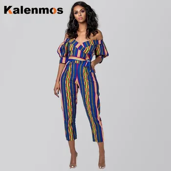 

KALENMOS Africa Clothing Women Slim Romper Jumpsuit Vintage Summer Casual Streetwear World Apparel Party Vacation Maxi Work Wear