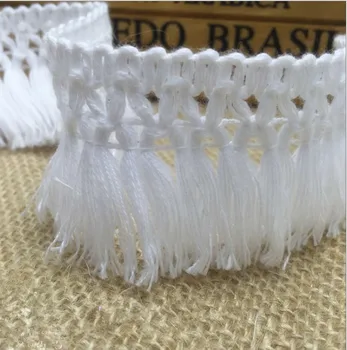 

25 Meters/lot Free Shipping white Cotton Fringe Lace Sewing Trims Craft Curtain Scarves Accessories 4.5cm