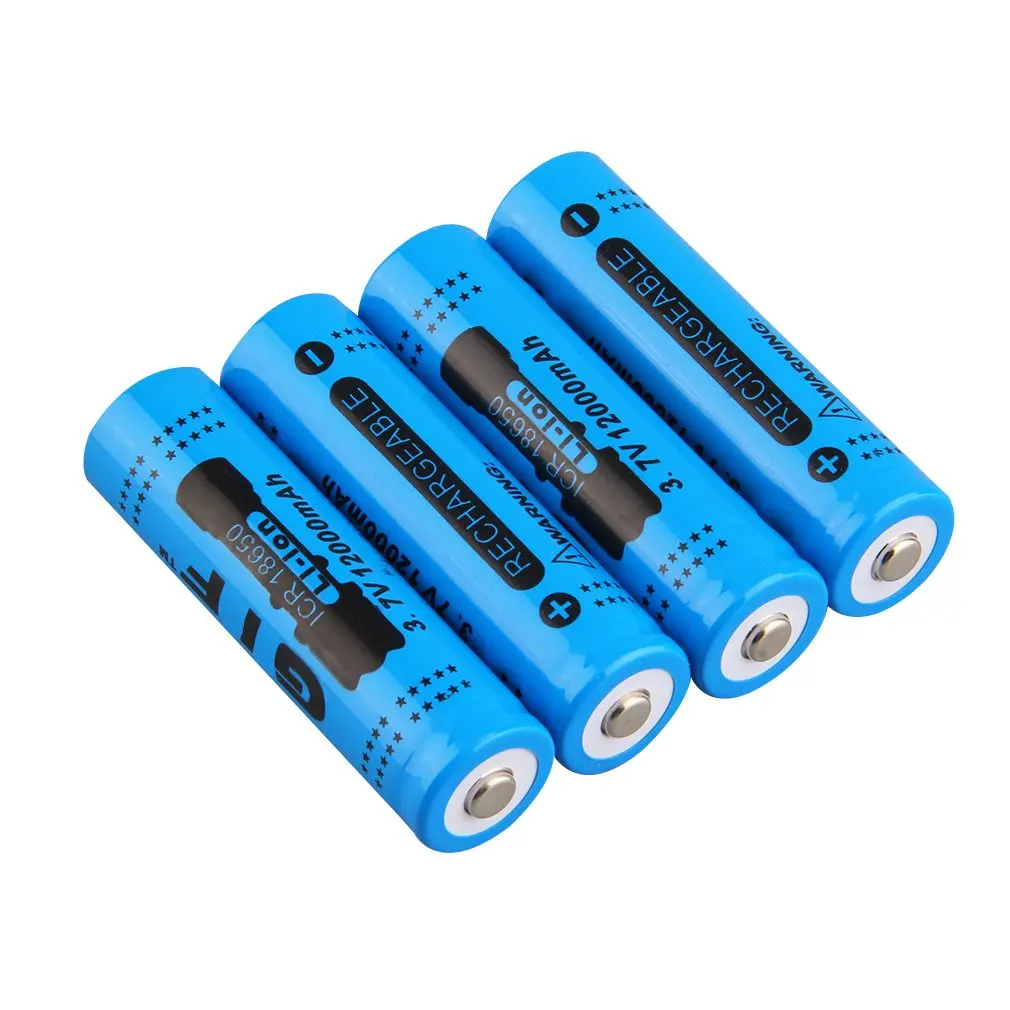 

4pcs 18650 3.7V 12000mah Rechargeable Li-ion Battery for LED Torch Flashlight Red Shell Low Reoccurring Operation 2 Colors