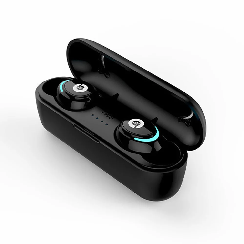 AIR01, TWS, Bluetooth, 5,0, настоящие беспроводные наушники, свободные руки, стерео, в ухо, спортивные наушники, гарнитура с микрофоном для iPhone, Android, бесплатно, Sp - Цвет: Black