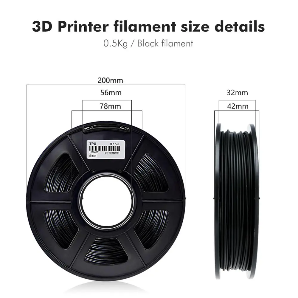 SUNLU ТПУ 3d Принтер Нити гибкие без пузырьков ТПУ гибкие нити для 3d принтер нетоксичные сублимации поставки 1,75 мм