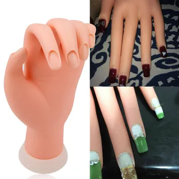 

1Pcs Nail Art Training Display Soft Flexible Model Hand Silicone Salon DIY Practice Bendable Mannequin False Tips Manicure Tools