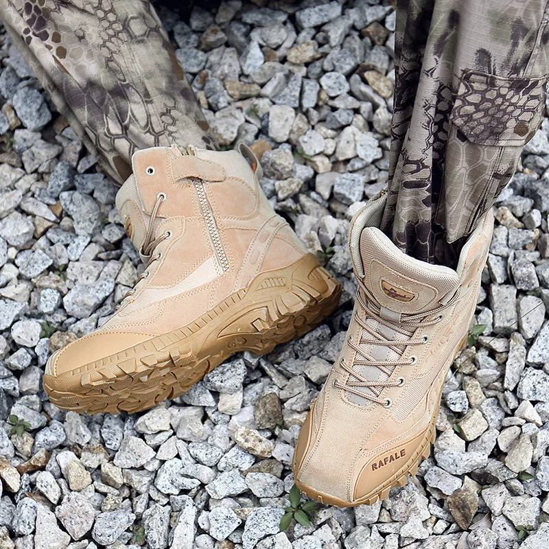 

Large Size Autumn & Winter New Style Hight-top Outdoor Combat Boots Men Wearable Combat Boots Anti-slip Tactical Boots