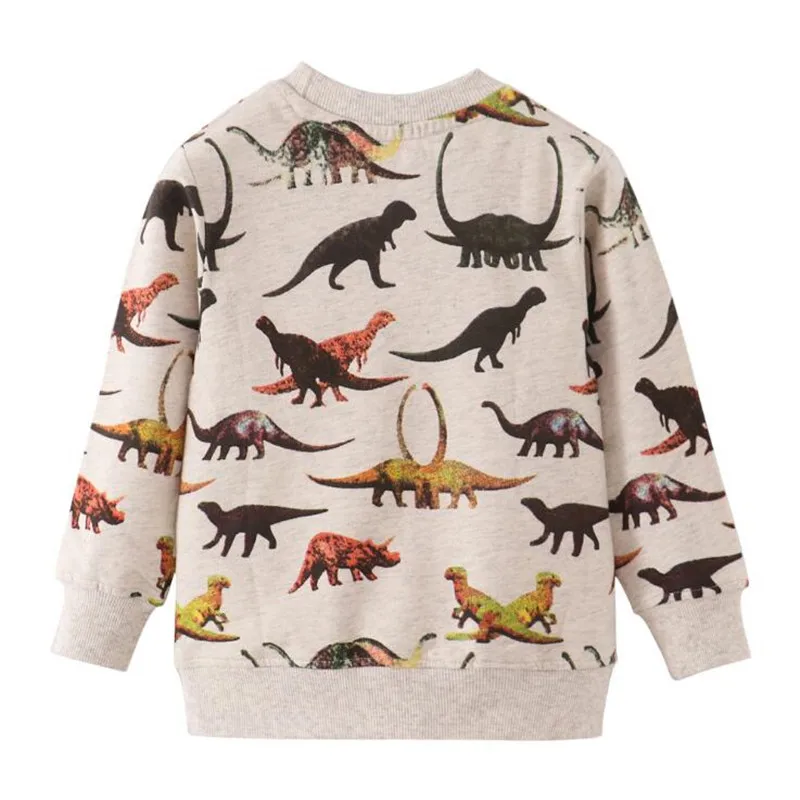 Осенние футболки для мальчиков с рисунком динозавра; топы с длинными рукавами; детский хлопковый свитер с аппликацией динозавра; Детские рубашки для мальчиков; Одежда для мальчиков