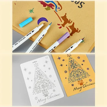 

2020 Christmas Deer Bell DIY Craft Stencils Wall Painting Scrapbooking Embossing Album Card Template Laser Cut Painting Template