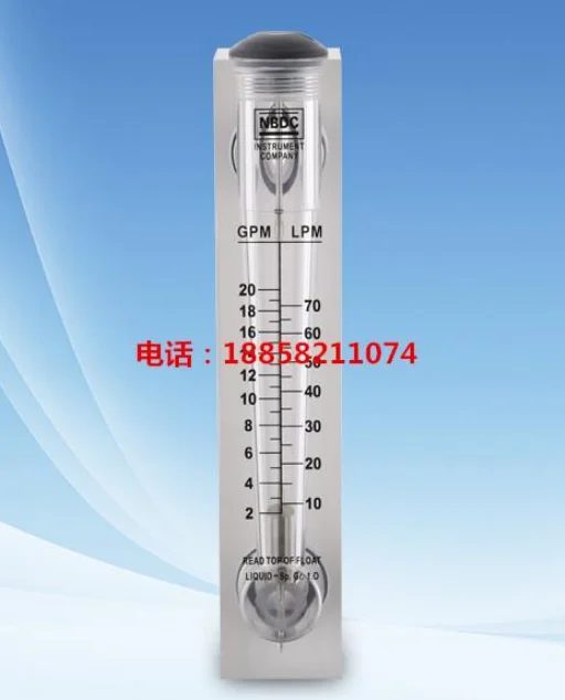 LZT-2520M panel flowmeter, 2-20GPM/10-70LPM water treatment flowmeter, environmental protection flowmeter