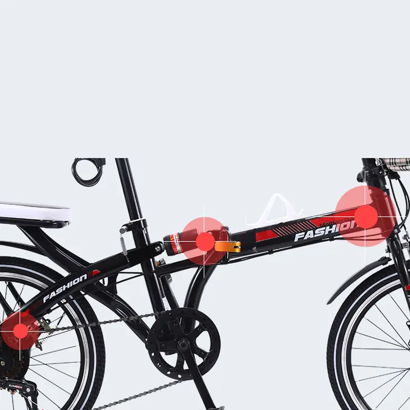 Folding Bicycle 20 Inch Variable Speed Shock Absorption Adult Man and Women Students Ultra Light Bike