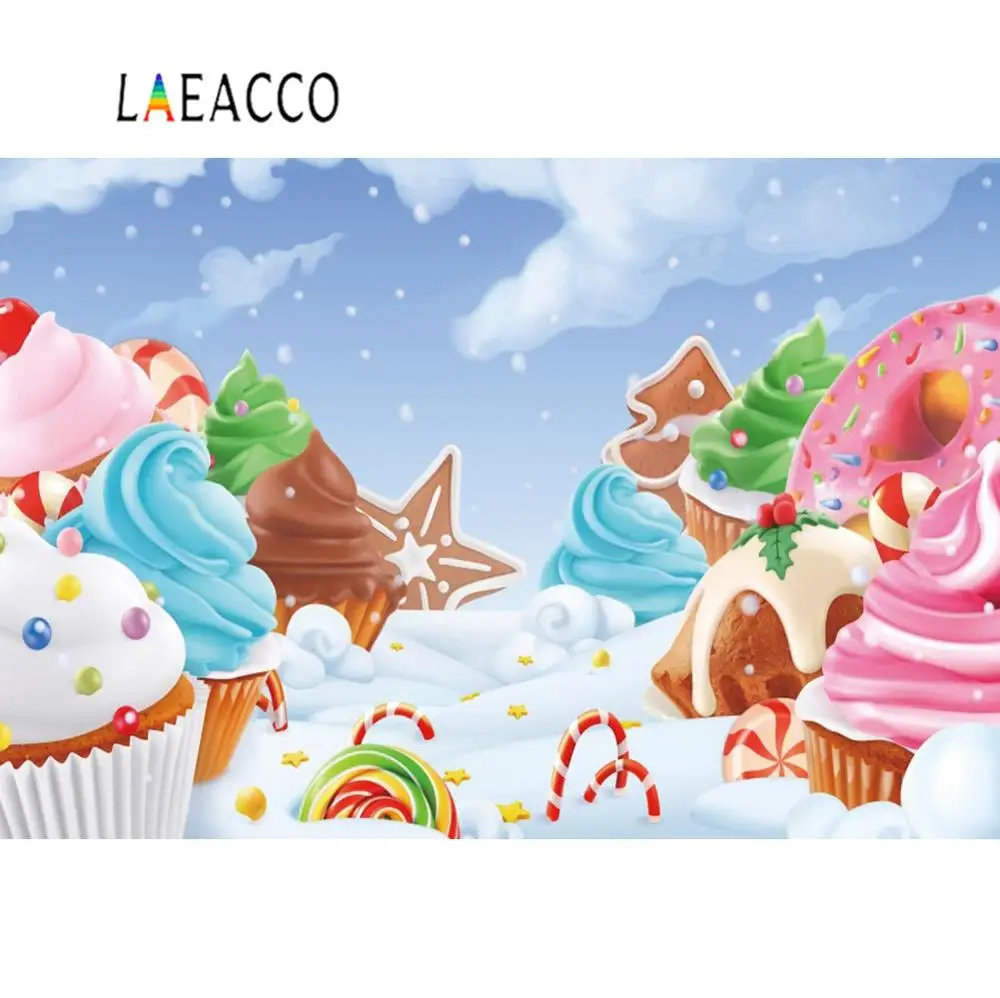 Laeacco Фото фоны розовый Мороженое Конфета бар леденцы Детские вечерние мультфильм