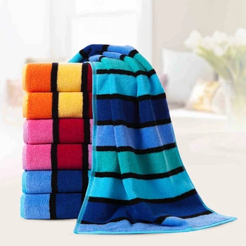 

Face Towel 100 Cotton Striped Thick Towels Men Women Toallas Travel Hair Cotton Hand Towel Adult 7QC032