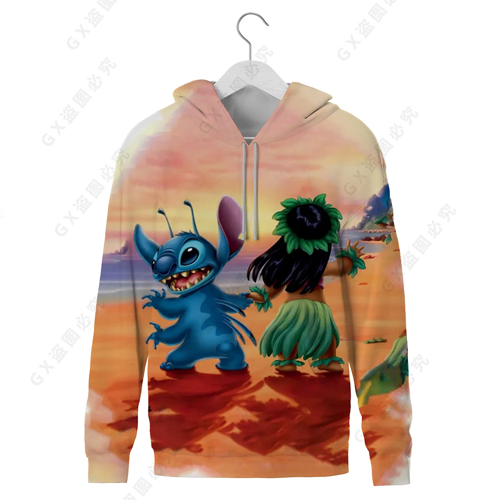 3D Printing Disney Lilo & Stitch Women's Sweatshirt Spring Fashion Boys and Girls Anime Hoodie Fall Harajuku Women's Super Dalia