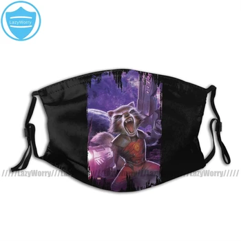 

Guardians Of The Galaxy Mouth Face Mask Rocket With Guns Facial Mask Kawai Funny with 2 Filters for Adult
