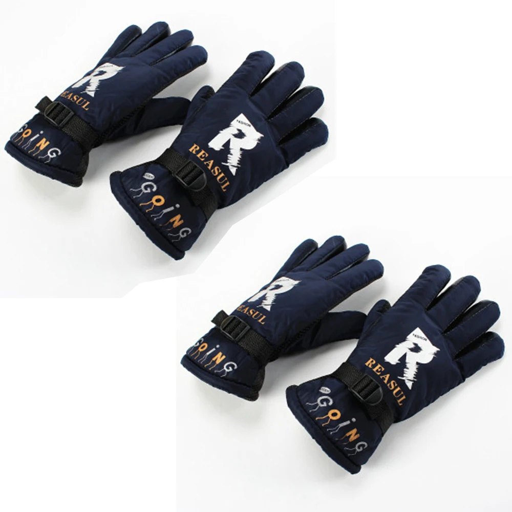 

2Pairs Winter Riding Equipment Windproof Thickening Ski Gloves Motorcycle Gloves Waterproof Moto Motocross Gloves Skiing Mittens