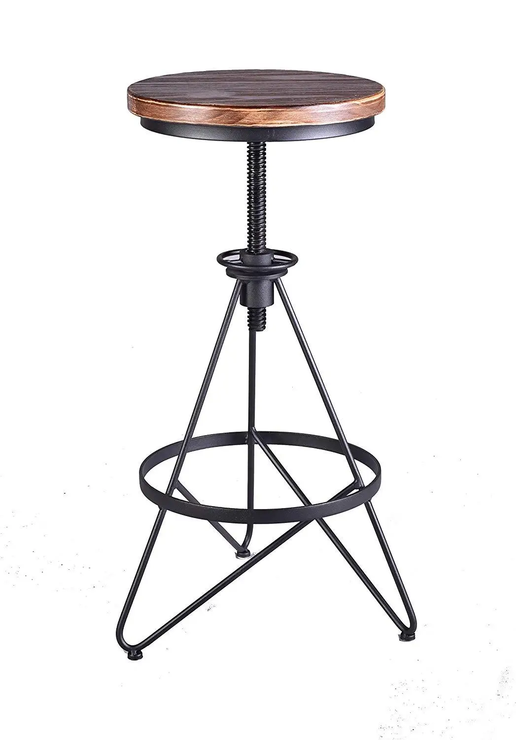 Vintage Industrial Adjustable Height Swivel Bar Stools Counter Pub Height Stools Bar Chairs