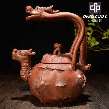 

In Purple The Qing Dynasty Old Dark-red Enameled Pottery Teapot Taiwan Backflow Imitate Old Kettle One Factory The Cultural