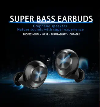 

Touch Control Wireless Bluetooth 5.0 Earphones Stereo Super Bass Mini Music In-Ear Headset Noise-Cancellation Sport Earbuds