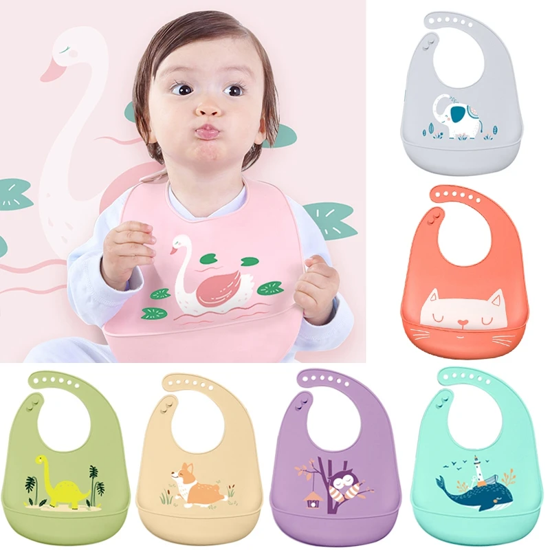 Baby Accessories cute	 Silicone Baby Bib Waterproof Saliva Towel Newborn Feeding Bibs Bandana Cartoon Aprons Adjustable Feeding Burp Cloth Saliva1PC Lunch Apron Toddler Silicone Bibs Baby Kids Girl Boys Waterproof Saliva Solid Feeding Bib 36 Colors baby Silicone Bib Aprons Baby Accessories cute	