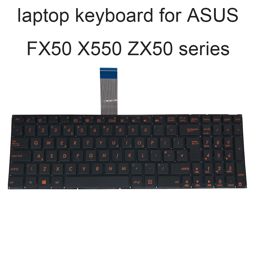 

Replacement keyboards for ASUS FX50 FX550 ZX50 X550 CA UK GB British black keyboard red keys MP 13K96GB 0KNB0 610VUK00 brand new