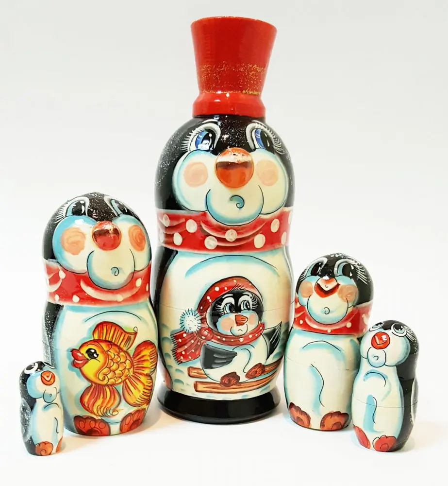 Матрешка 5 мест Пингвин головастый большой | Игрушки и хобби