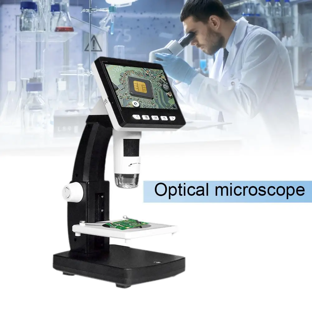 

Portable Explore Micro World 4.3 Inches HD 1080P Portable Desktop 1000X LCD Digital Microscope Adjustable 10 Languages Prepare