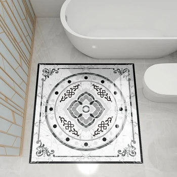 

European-style parquet floor stickers PVC high-gloss material decoration stickers corridor porch tile large stickers marble