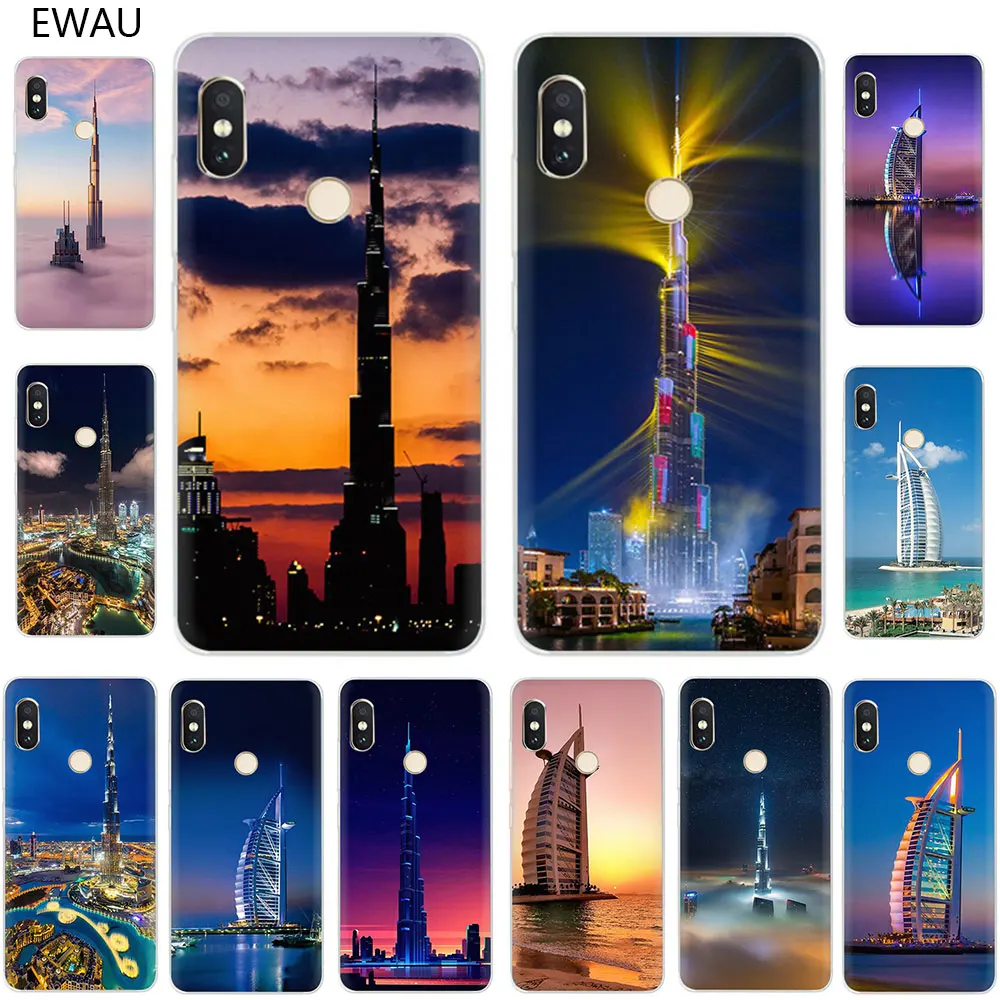 Жесткий чехол для телефона EWAU с изображением архитектурного пейзажа Дубая Xiaomi Mi