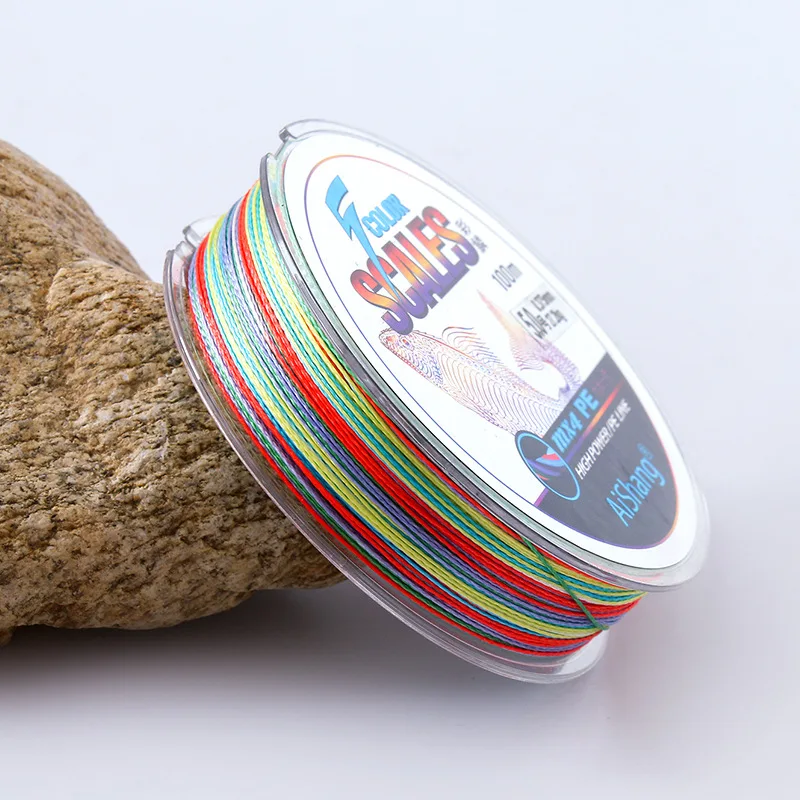 

5 Color 4 Strands PE Fishing Line 100M 0.6#-8.0# 4.8-40.2 KG（ 1 m in one color ）Wear resistant Freshwater Saltwater Lure