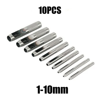 

10pcs/Set 1-10mm Leather Punch Hollow Leathercraft Hole Set Belt Craft Puncher