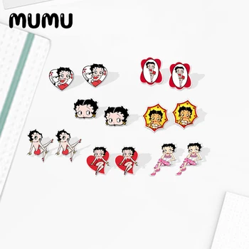 

2020 New Sexy Betty Stud Earring Handamde Acrylic Earring Shrinky dinks Earrings Cute Epoxy Jewelry For Women