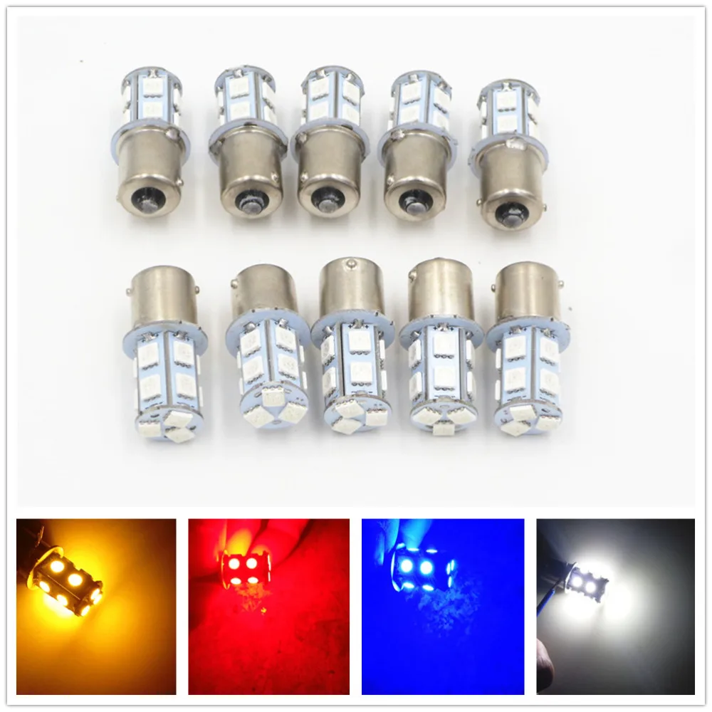 Синий красный янтарный Белый 1156 G18 Ba15s P21W 13 5050 светодиодный SMD сигнал поворота