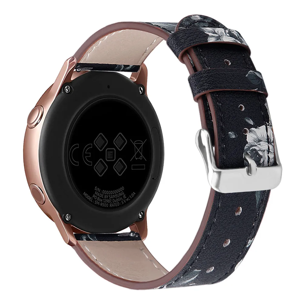 20 мм ремешок для часов из натуральной кожи для samsung Galaxy Watch 42 мм Active2 40 мм 44 мм gear S2 Active 2 ремешок для часов huawei GT2