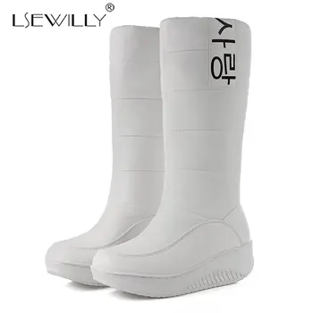 

Lsewilly Plus size 35-44 New Russia Keep warm women boots platform thick fur knee high boots footwear shoes down snow boots