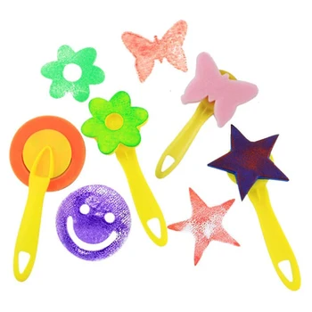 

42pcs Kids Early Learning Sponge Painting Brushes Kit,Sponge Drawing Shapes Paint Craft Brushes For Toddlers Assorted