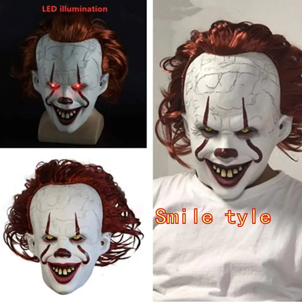 

Halloween Party Cosplay Mask Horror Pennywise Joker Mask Cosplay it chapter 2 Clown Latex Pvc Masks Costume Props Deluxe