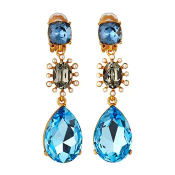 

Timeless Wonder Amazing Crystal Cut Clip Earings Ear Cuff Women Jewelry Punk Runway Non Pierced Gothic Boho Gown Red Blue 4327