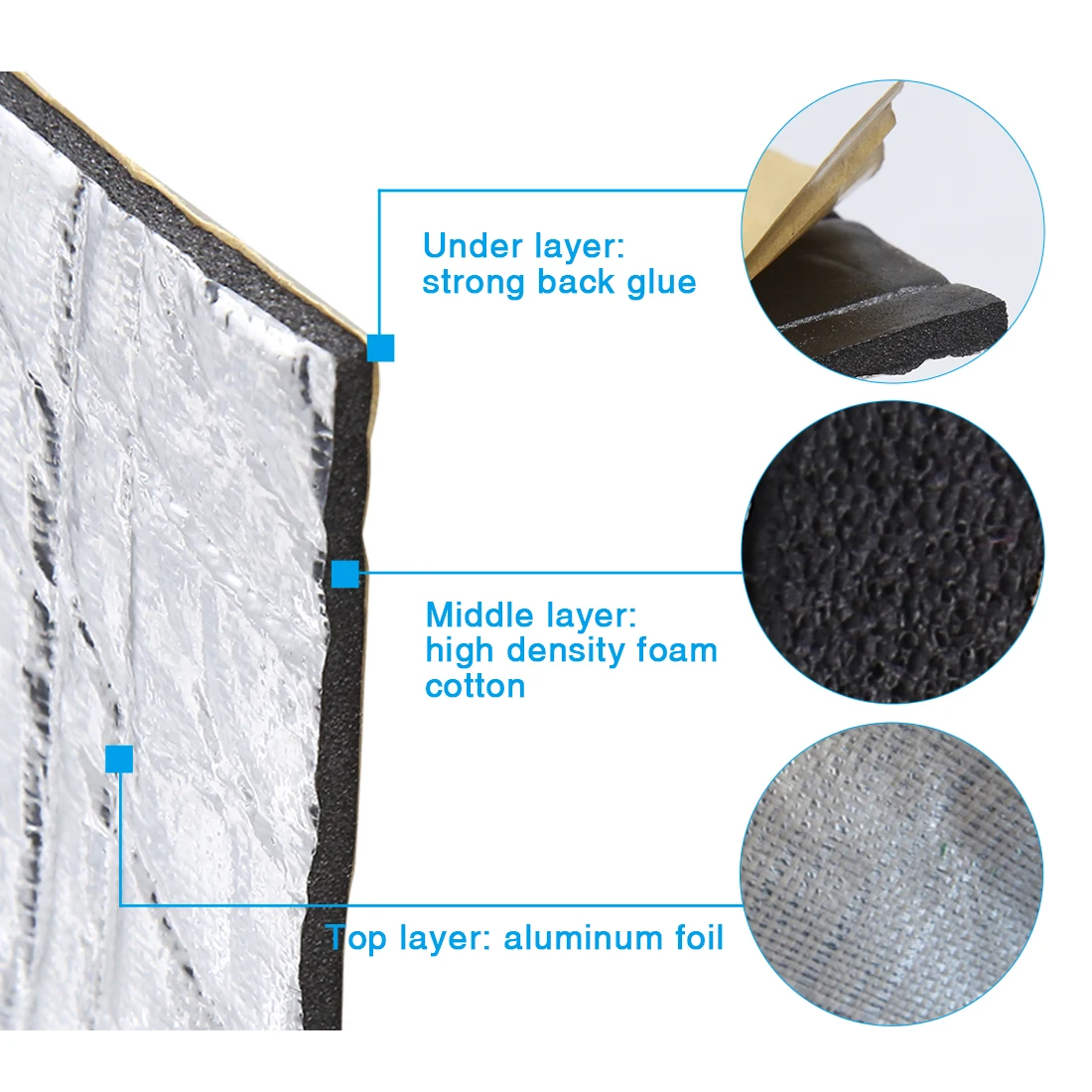 X Autohaux 5mm/8mm/10mm 50cm*30cm Thick 1.6sqft Car Automotive Heat Insulation Sound Deadener Road Noise Dampener Thermal Mat