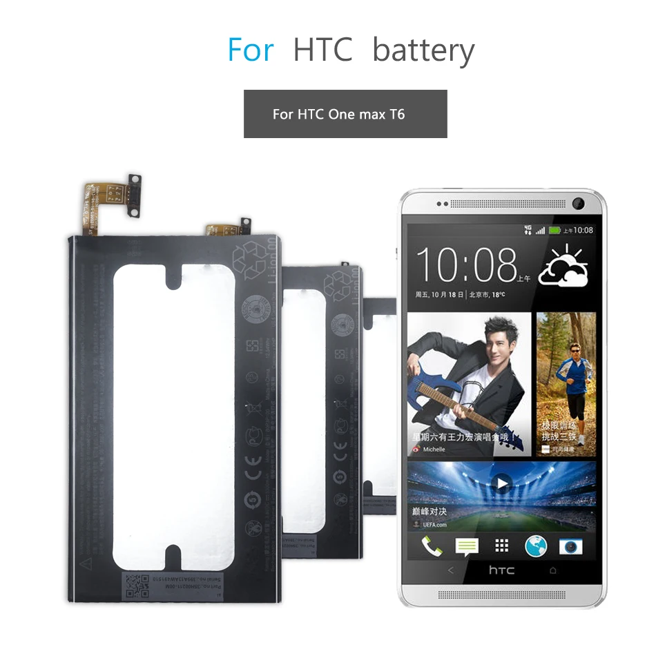 Аккумулятор для мобильного телефона HTC One Max T6 8060 сменный аккумулятор BOP3P100 3300