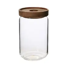 750 мл деревянная крышка банка для конфет высокое боросиликатное прозрачное стекло резервуар для хранения Портативный пищевой зерновой контейнер