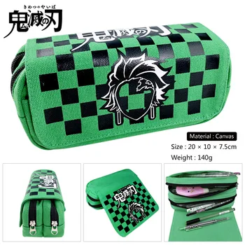 

Demon Slayer Kimetsu No Yaiba School Pencil Cases Bag Canvas Large Capacity Box Pouch School Stationary Supplies Cosmetic bag
