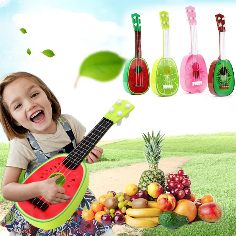 Симпатичные Ukelele музыкальные укулеле гитары-фрукты игрушка детский подарок Uke креативные детские игры 4 струны 8 стилей аксессуары для гитары